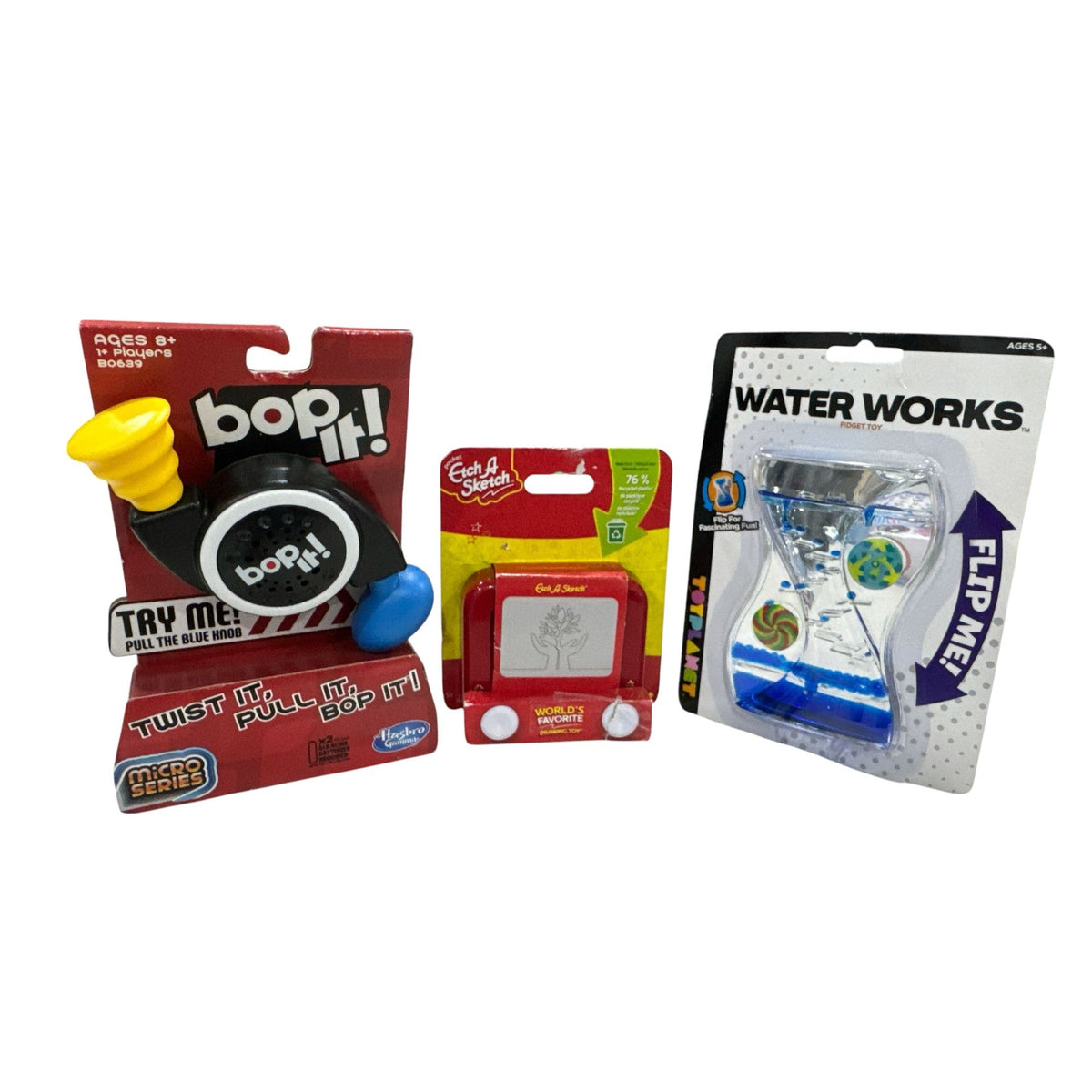 Bop It Micro Series, Pocket Etch A Sketch & Water Works Fidget Toy Bundle For Ages 5 & Up New In Packaging