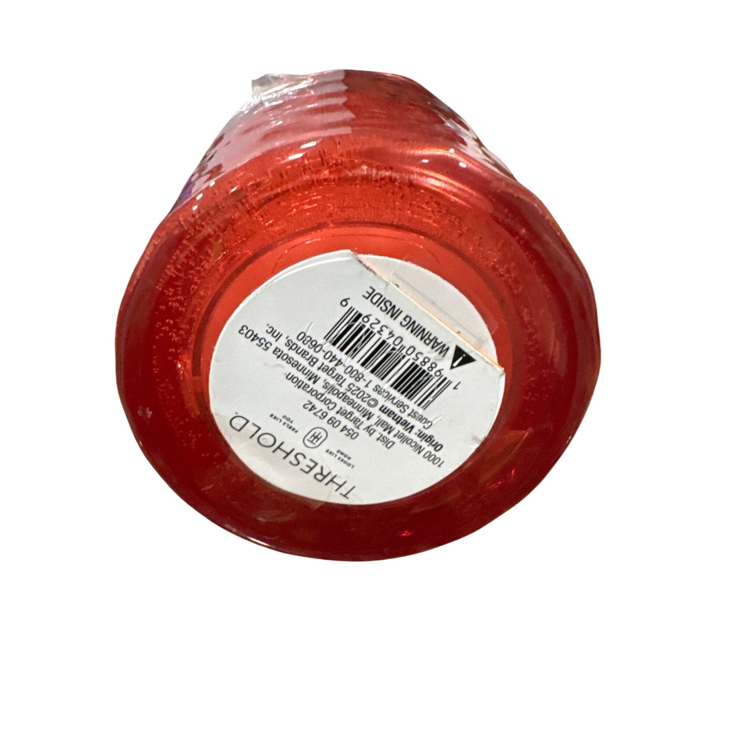 Hibiscus Al Fresco & Citronella LED Scented Candle In Red Glass Holder 3.5 Oz By Threshold