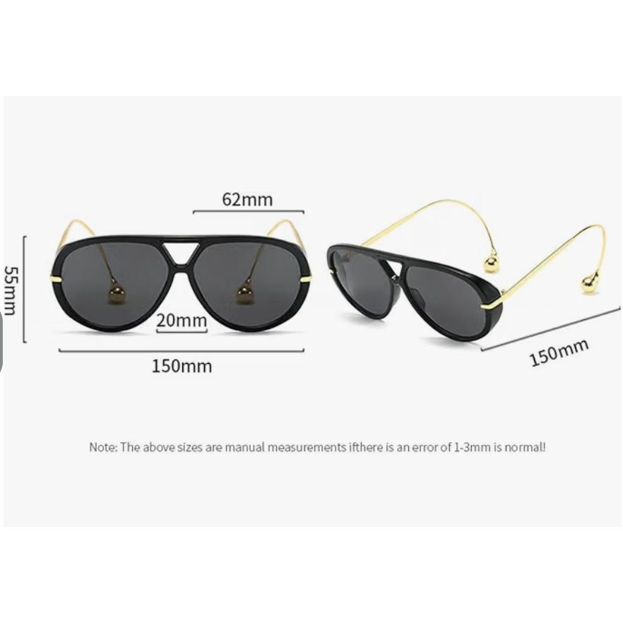 Willochra Oversized Aviator Sunglasses With Adjustable Wire Temples, Tortoise Frame, Gradient Lenses, and Gold Detailing