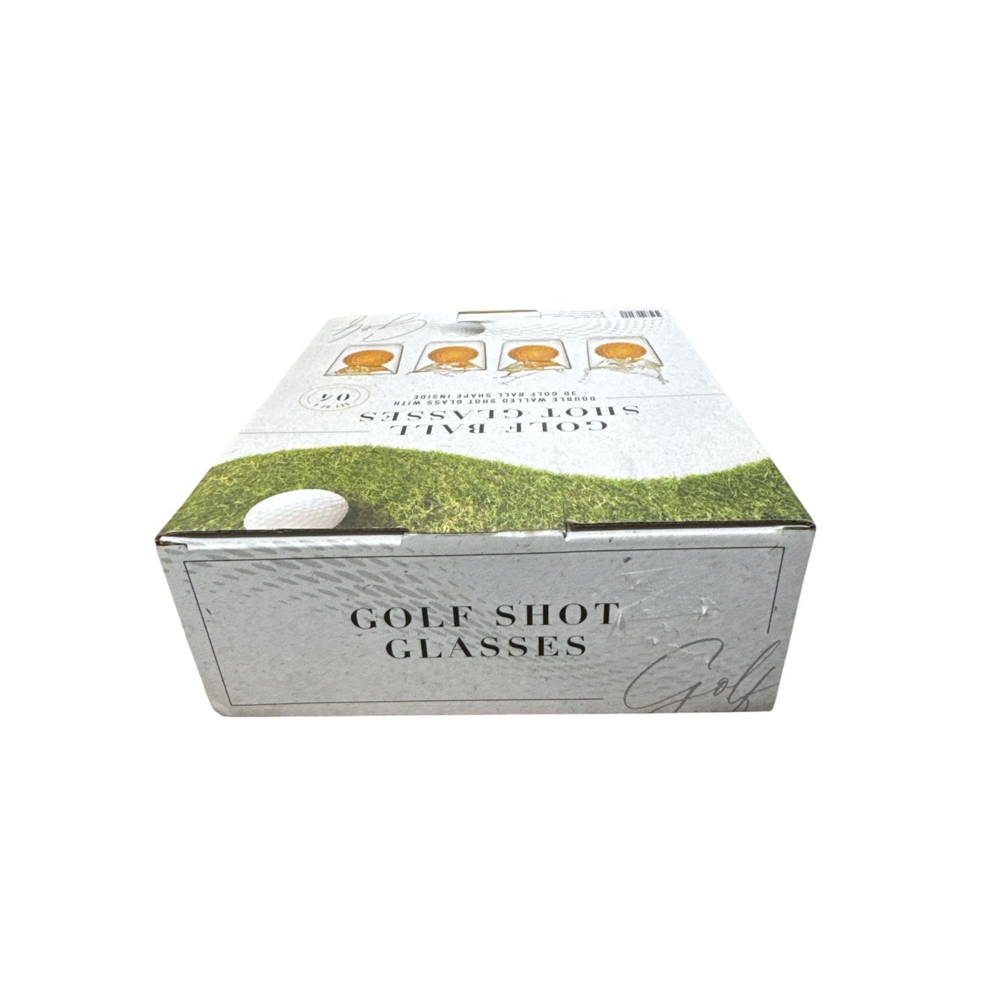 Golf Ball Shot Glasses Set Of 4 Double-Walled With 3D Golf Ball Design Sports Collection Gift Boxed