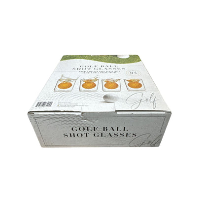 Golf Ball Shot Glasses Set Of 4 Double-Walled With 3D Golf Ball Design Sports Collection Gift Boxed