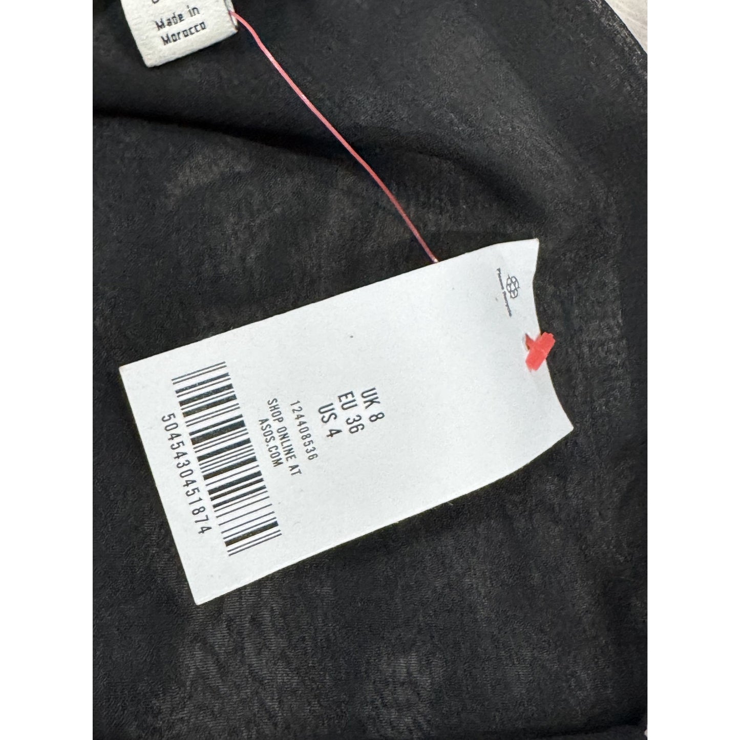 Topshop Tie-Waist Black & White Abstract Mini Dress With Long Sleeves - US 4