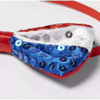 Sun Squad Adult Sequin Bow Tie Red White & Blue One Size Fits Most