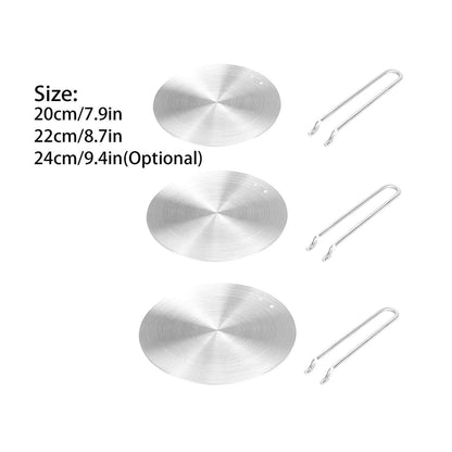 Induction Cooktop Heat Diffuser Plate Stainless Steel With Handle For Even Heat Distribution
