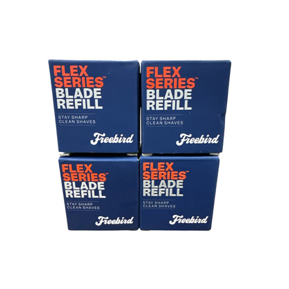 Freebird Flex Series Blade Refill Pack Smooth & Sharp Shave Blades 4 Units Blue Packaging USA-Made