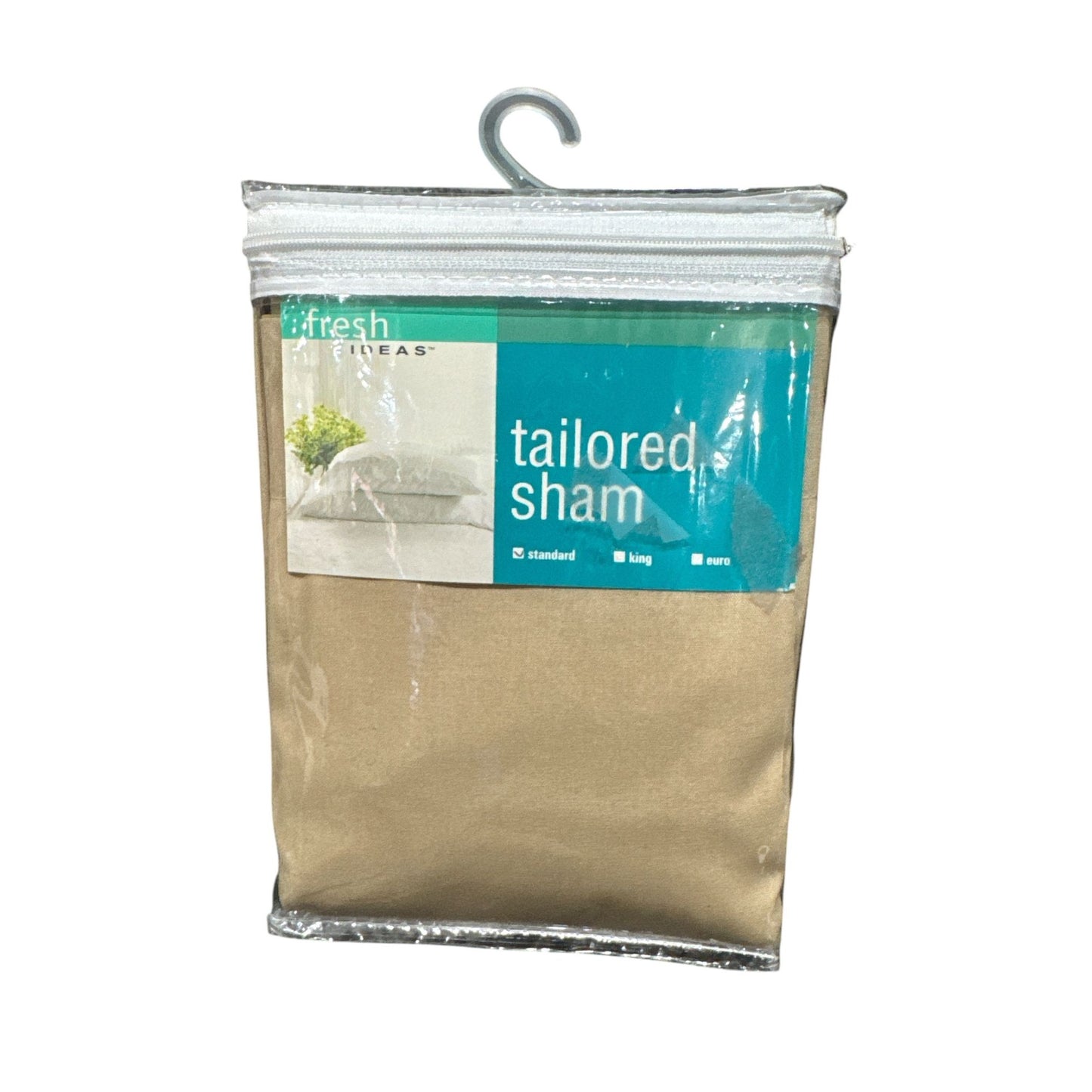 Fresh Ideas Tailored Sham Beige Standard 65% Polyester 35% Cotton 1pcs.