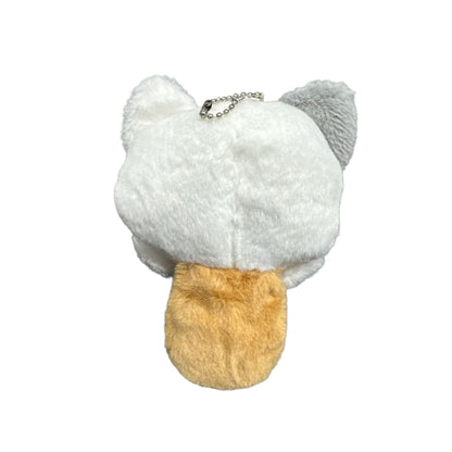 Cat Ice Cream Plush Charm With Ball Chain - Multicolor Design - Soft & Cute Accessory For Bags Or Backpacks