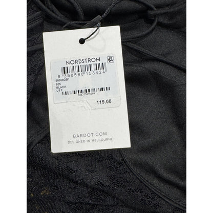 Bardot Black Lace Halter Midi Dress Sz XS
