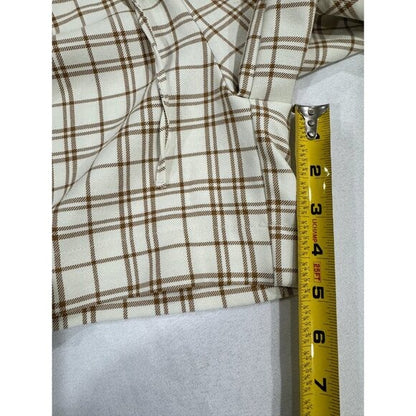 Melrose & Market Women's Plaid Elastic Waist Shorts With Pockets X-Small Beige & Tan
