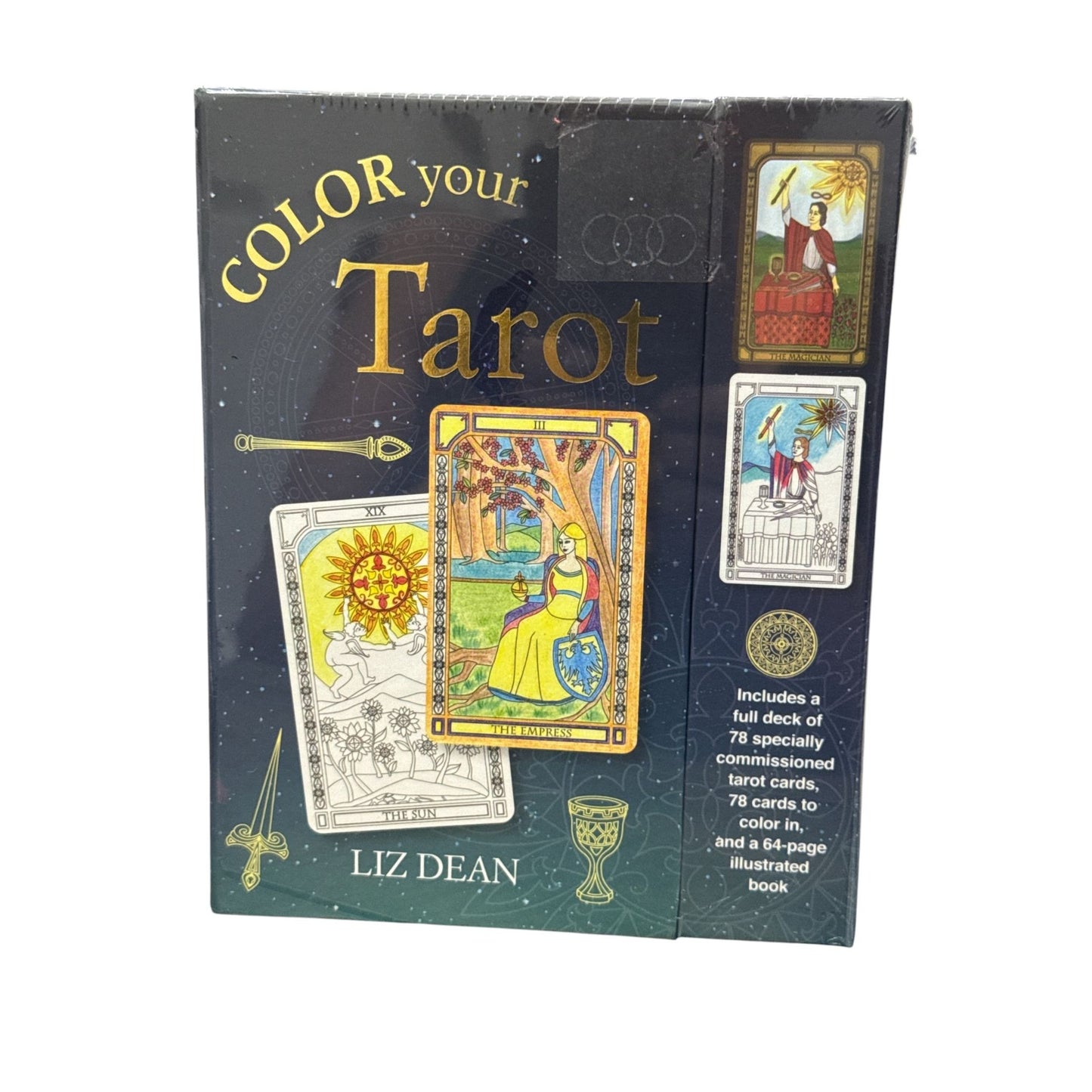 Color Your Tarot By Liz Dean - 78 Tarot Cards To Color & 64-Page Guidebook Set