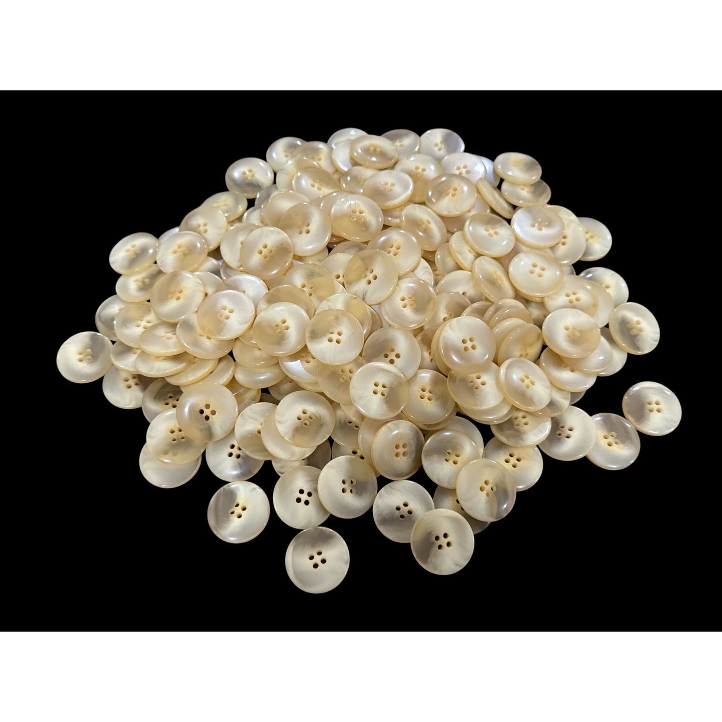 200+ Glossy Beige 4-Hole Buttons 1-Inch Diameter For Sewing, Crafting And DIY Projects
