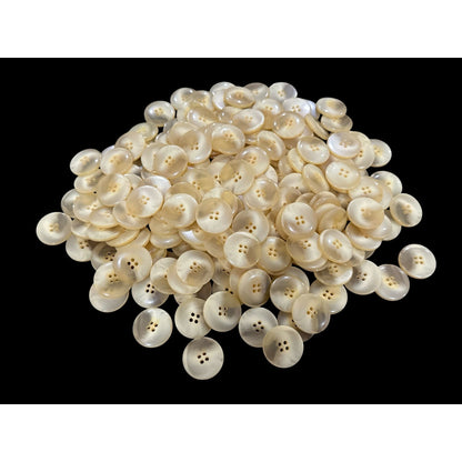 200+ Glossy Beige 4-Hole Buttons 1-Inch Diameter For Sewing, Crafting And DIY Projects