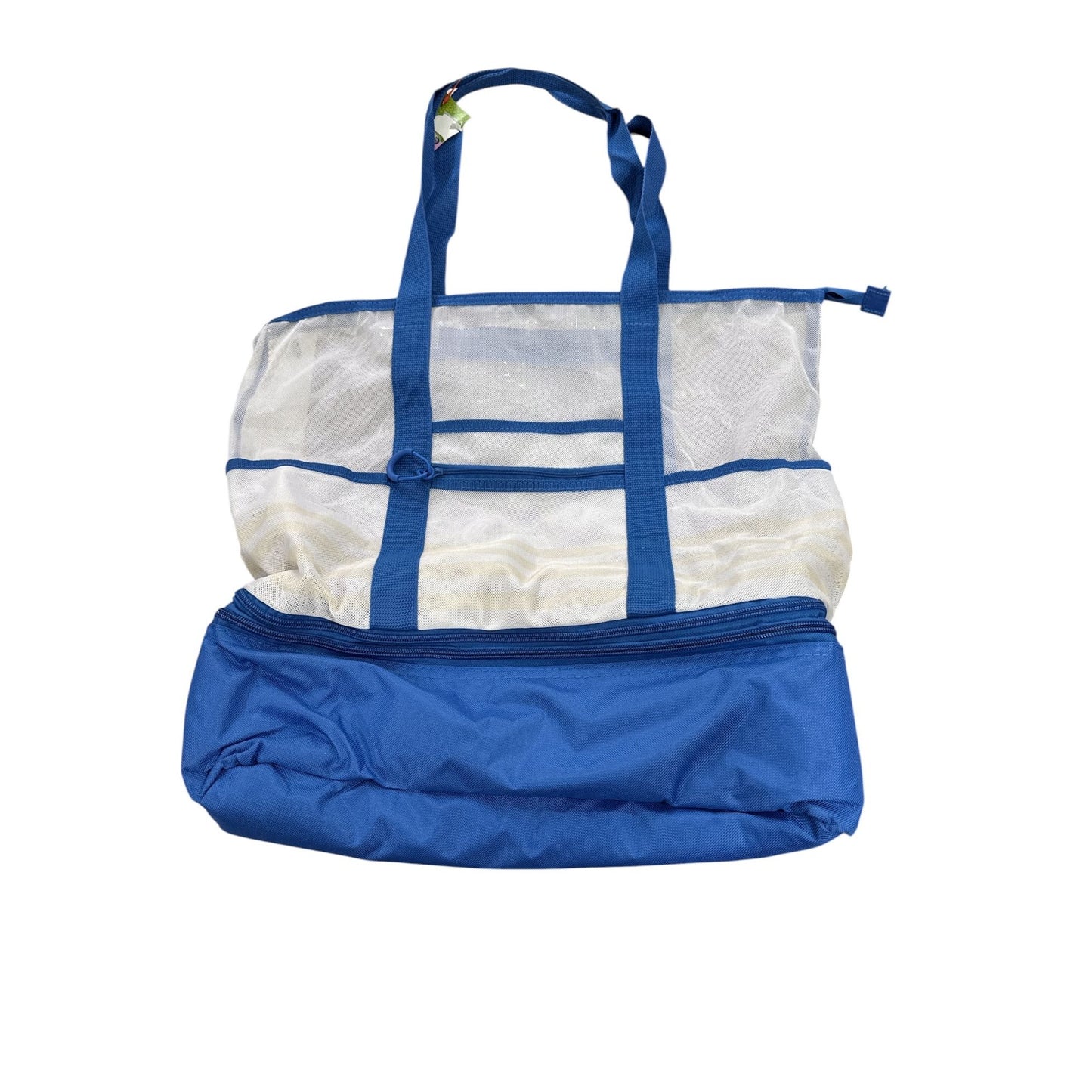 Sun Squad Beach Bag With Detachable Cooler & Waterproof Pocket Blue 19.5"x6"x18.5"
