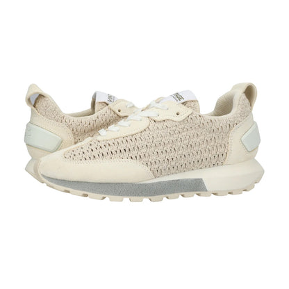 Vintage Havana Women's Woven Sneakers Beige Lace-Up Casual Shoes Size 5.5