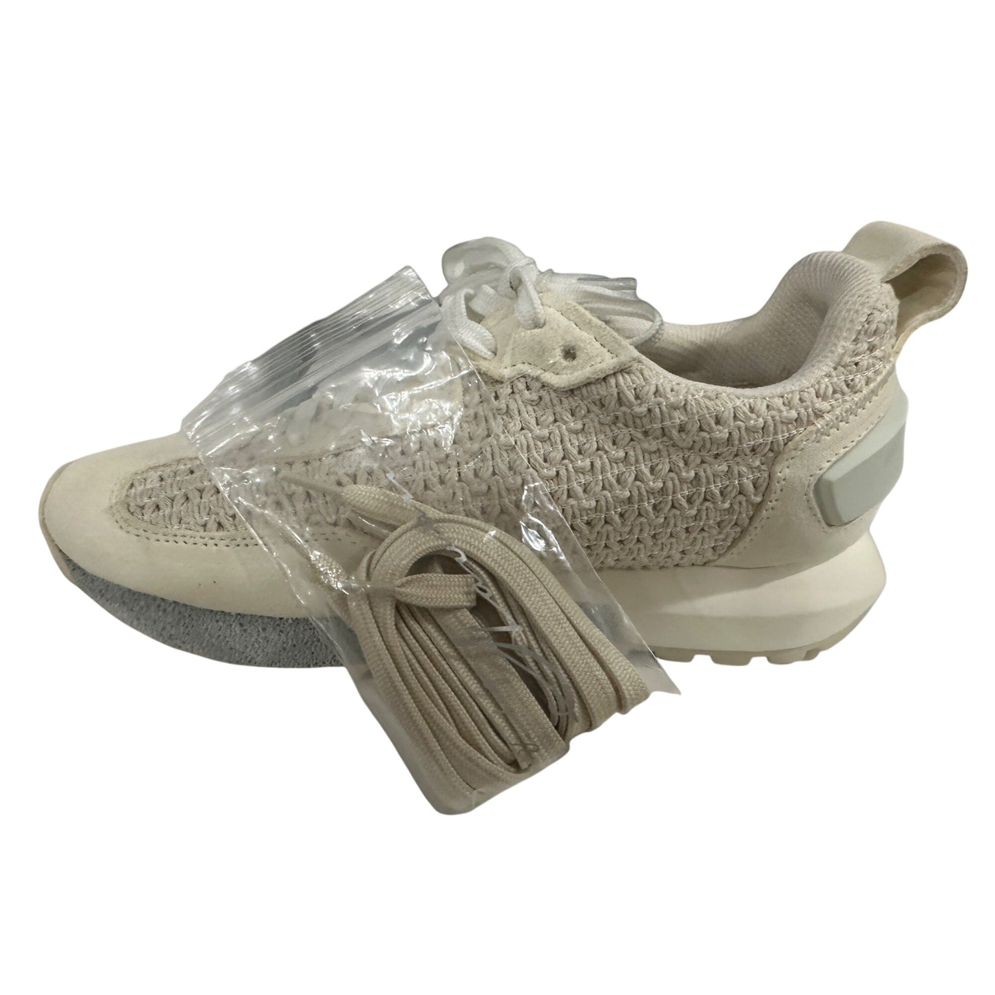 Vintage Havana Women's Woven Sneakers Beige Lace-Up Casual Shoes Size 5.5