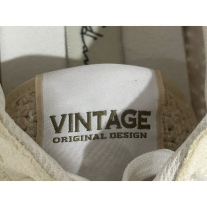 Vintage Havana Women's Woven Sneakers Beige Lace-Up Casual Shoes Size 5.5