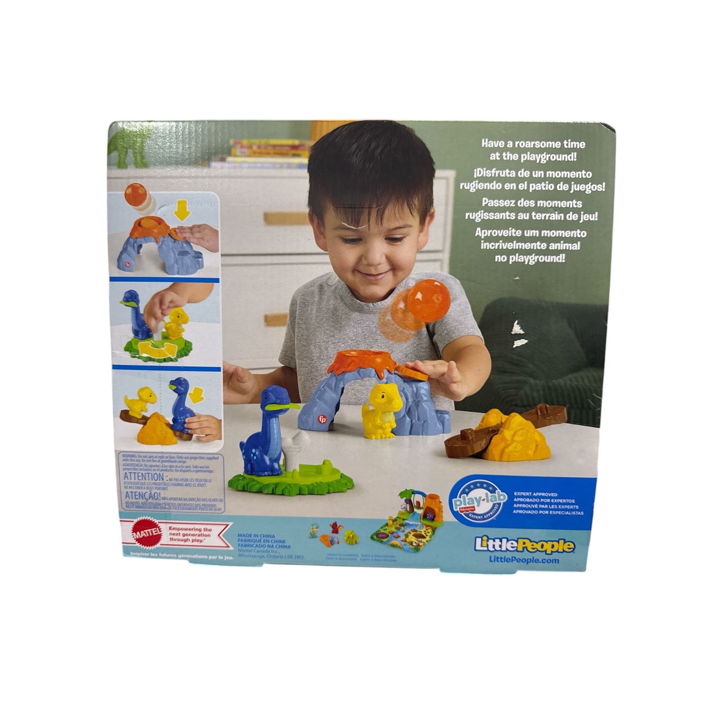 Fisher-Price Little People Spin & Play Dinosaur Playground Toy Set For Ages 1-5
