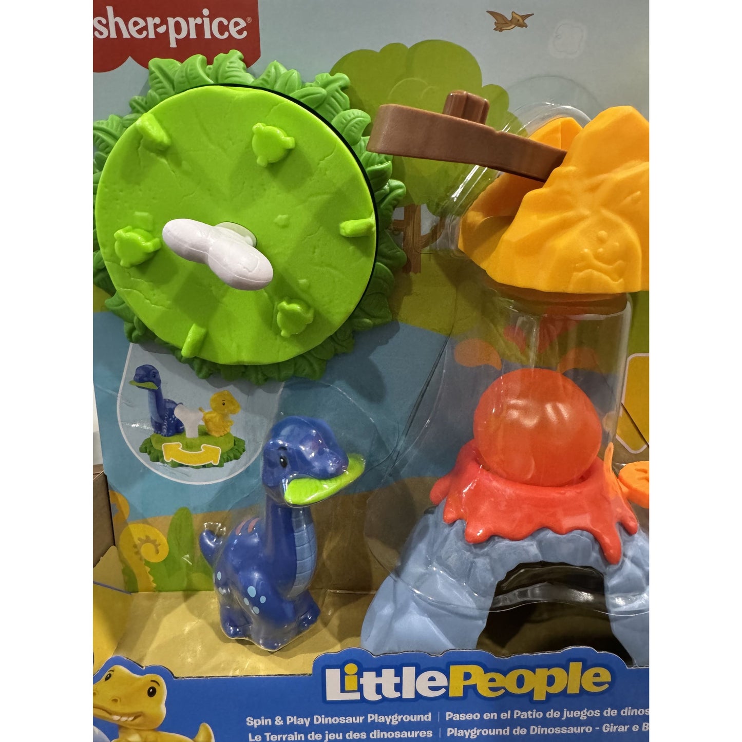 Fisher-Price Little People Spin & Play Dinosaur Playground Toy Set For Ages 1-5