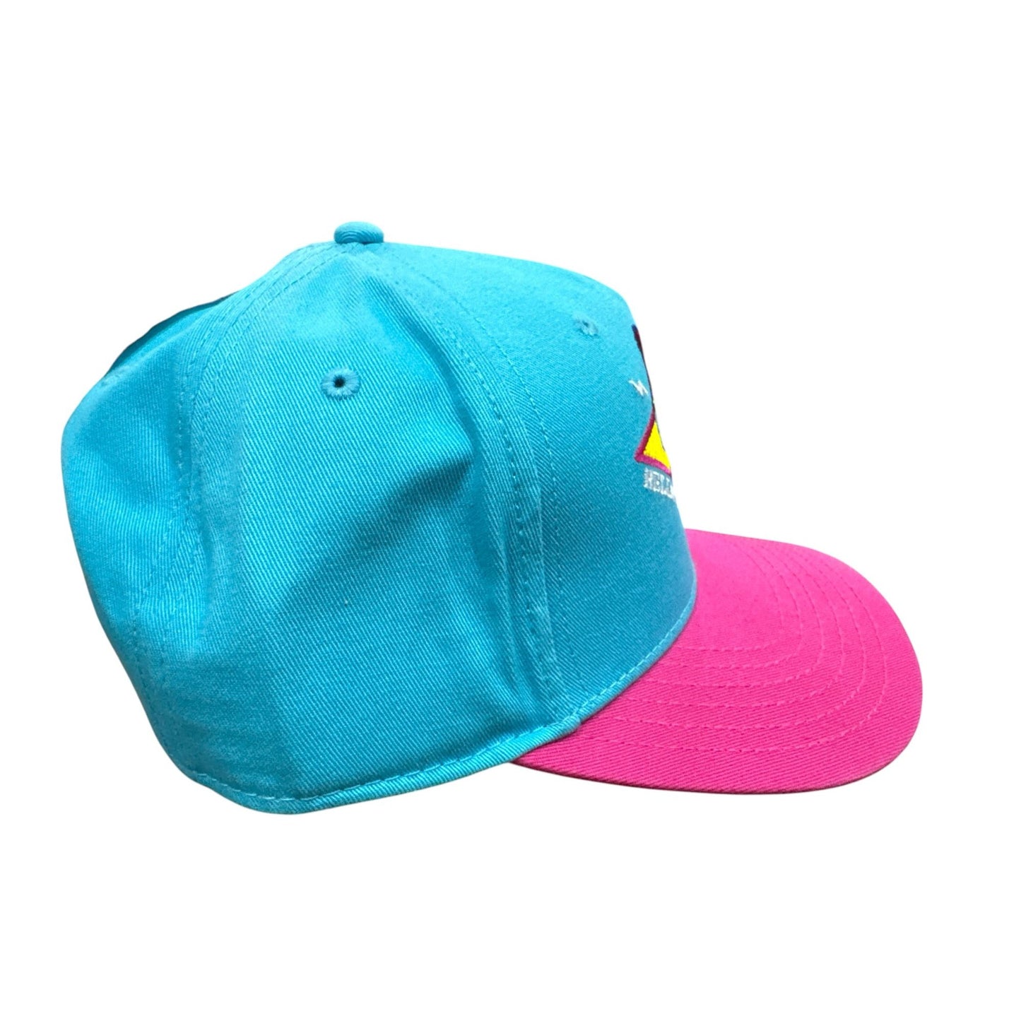 Hello Kitty Snapback Cap With Embroidered Graphic Turquoise & Pink Adjustable Fit OS New With Tags