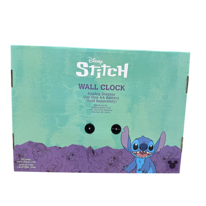 Disney Stitch Character Shaped Wall Clock With Analog Display Requires 1 AA Battery Purple & Blue Design