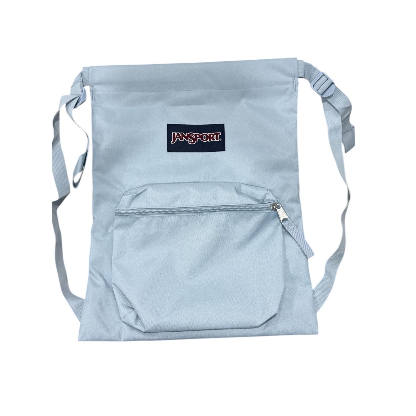 JanSport Drawstring Backpack With Front Zipper Pocket In Light Blue