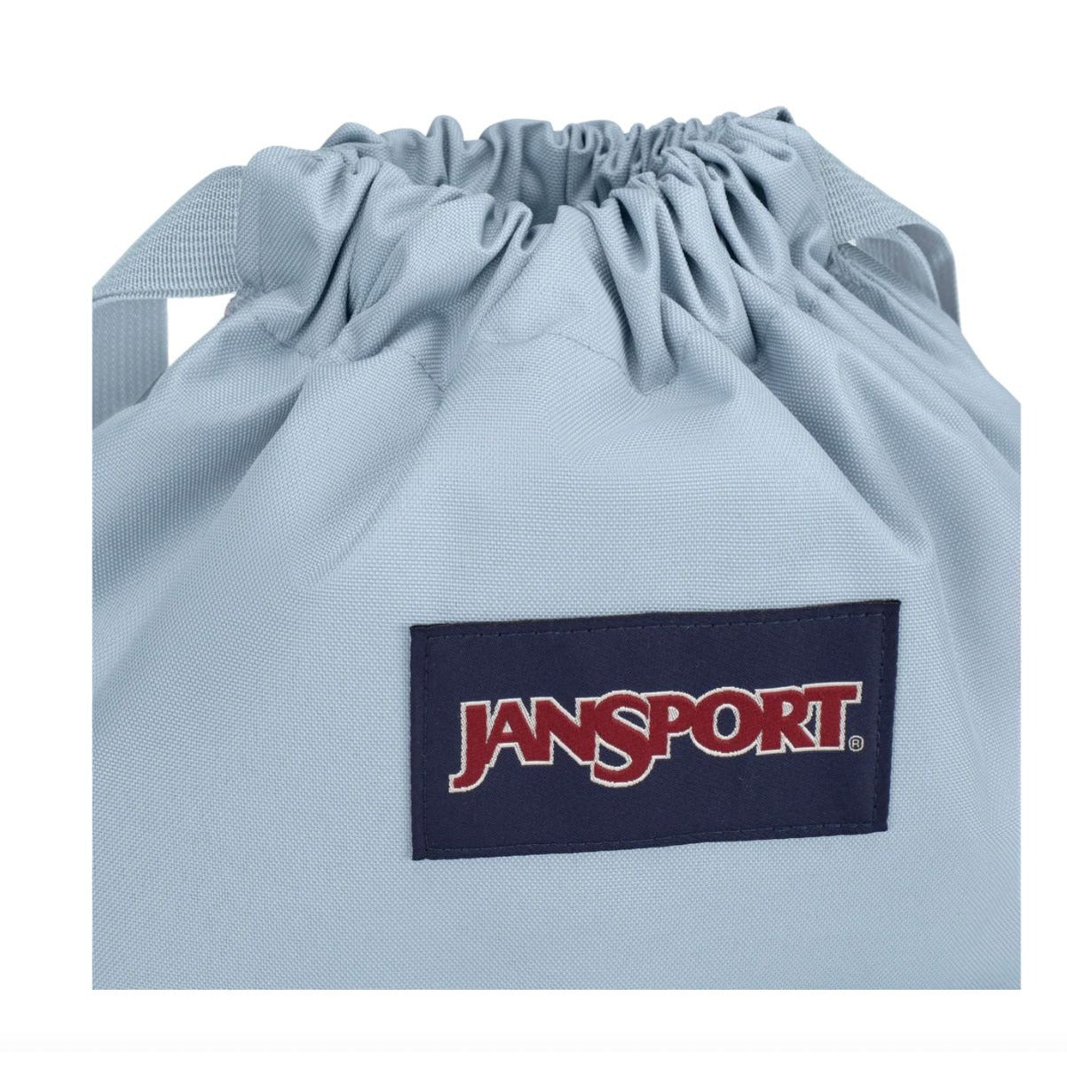 JanSport Drawstring Backpack With Front Zipper Pocket In Light Blue