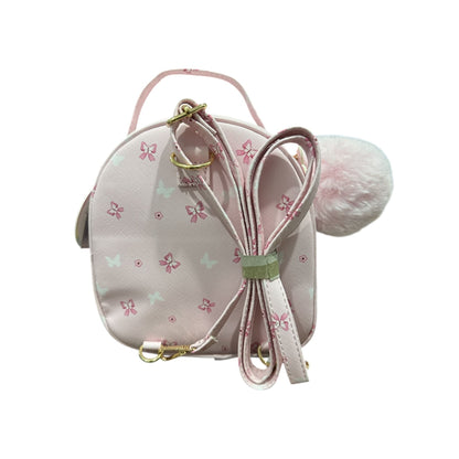 Underonesky Pink Convertible Mini Backpack With Floral & Butterfly Design