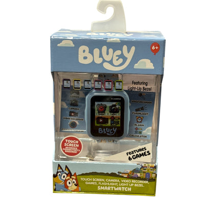 Bluey Kids Smartwatch With Camera Games Flashlight & Calculator - Light-Up Bezel Adjustable Band Ages 6+
