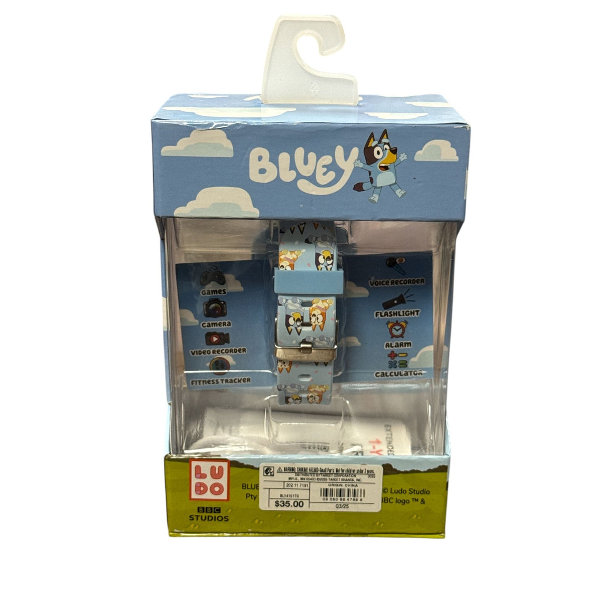 Bluey Kids Smartwatch With Camera Games Flashlight & Calculator - Light-Up Bezel Adjustable Band Ages 6+