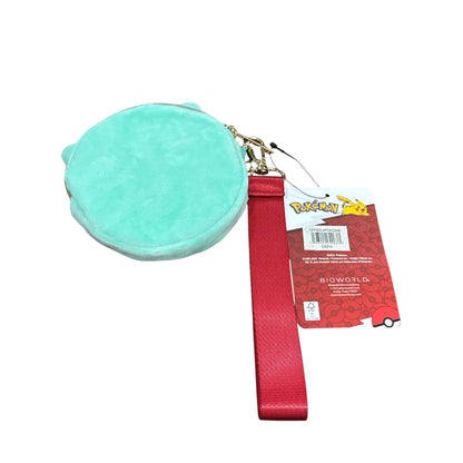 Pokemon Bulbasaur Plush Coin Purse With Red Lanyard & Charm By Bioworld
