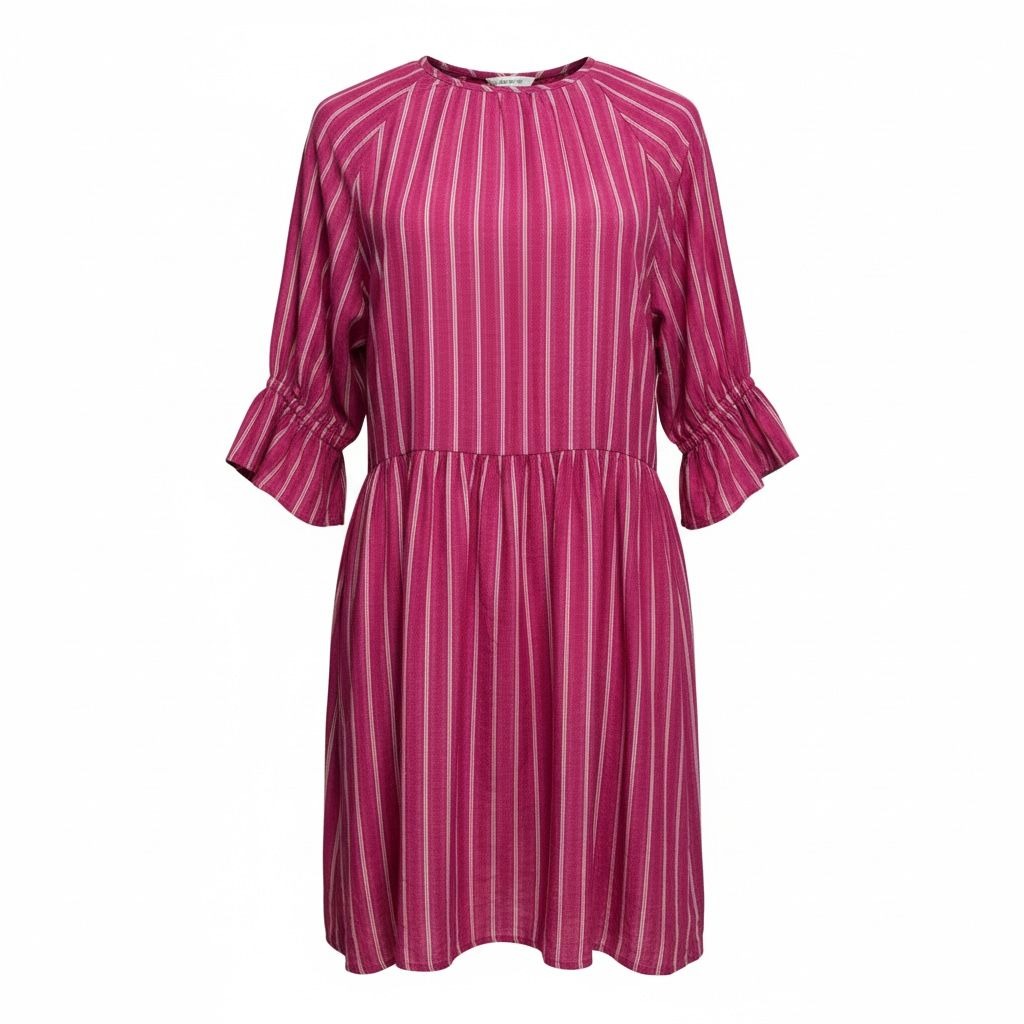 Striped Burgundy Ruffle Sleeve Mini Dress By Maisie - Womens Size S