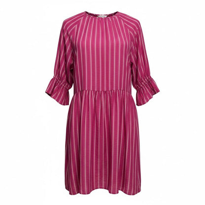 Striped Burgundy Ruffle Sleeve Mini Dress By Maisie - Womens Size S