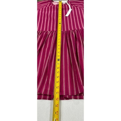 Striped Burgundy Ruffle Sleeve Mini Dress By Maisie - Womens Size S