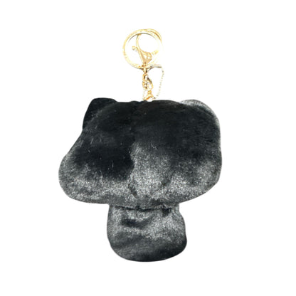 Squeak Chao Cool Meng Casual Plush Black Cat Keychain With Gold Clasp - Cute Accessory For Bags Or Keys