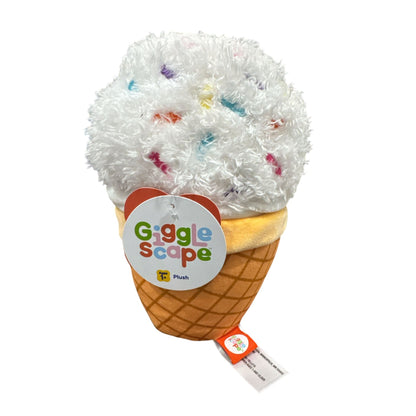 Gigglescape Ice Cream Cone Plush Toy With Sprinkles 6" Soft and Adorable Ages 1+