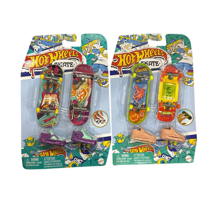 Hot Wheels Skate Fingerboard 2-Pack With Shoes Snake Strummer & Hot Stepper Muscle & Hot Wheels 1987 Ages 5+
