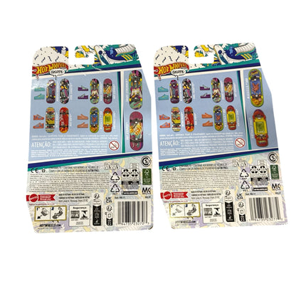 Hot Wheels Skate Fingerboard 2-Pack With Shoes Snake Strummer & Hot Stepper Muscle & Hot Wheels 1987 Ages 5+