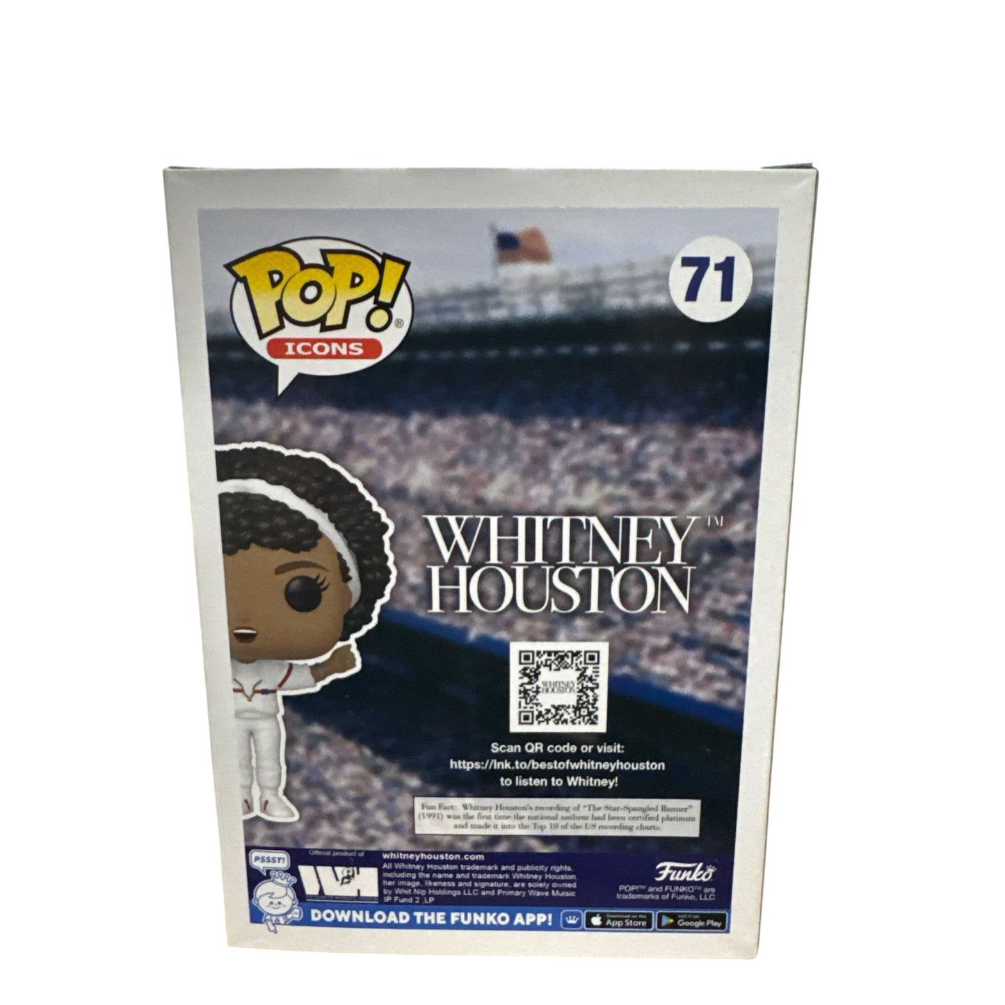 Funko Pop Icons Whitney Houston #71 Exclusive Vinyl Figure In Box