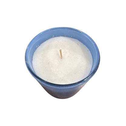 Room Essentials Sparkling Kiwi Scented Jar Candle 12oz Blue Glass