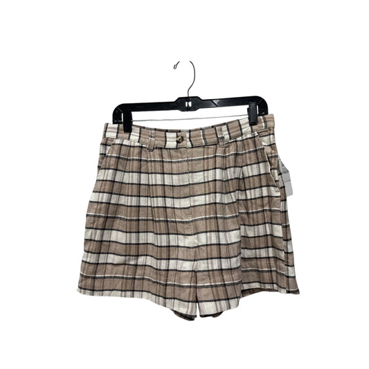 Plaid High-Waisted Shorts By Treasure & Bond Size 10 Beige & White Checkered Pattern New With Tags For A Polished Casual Look