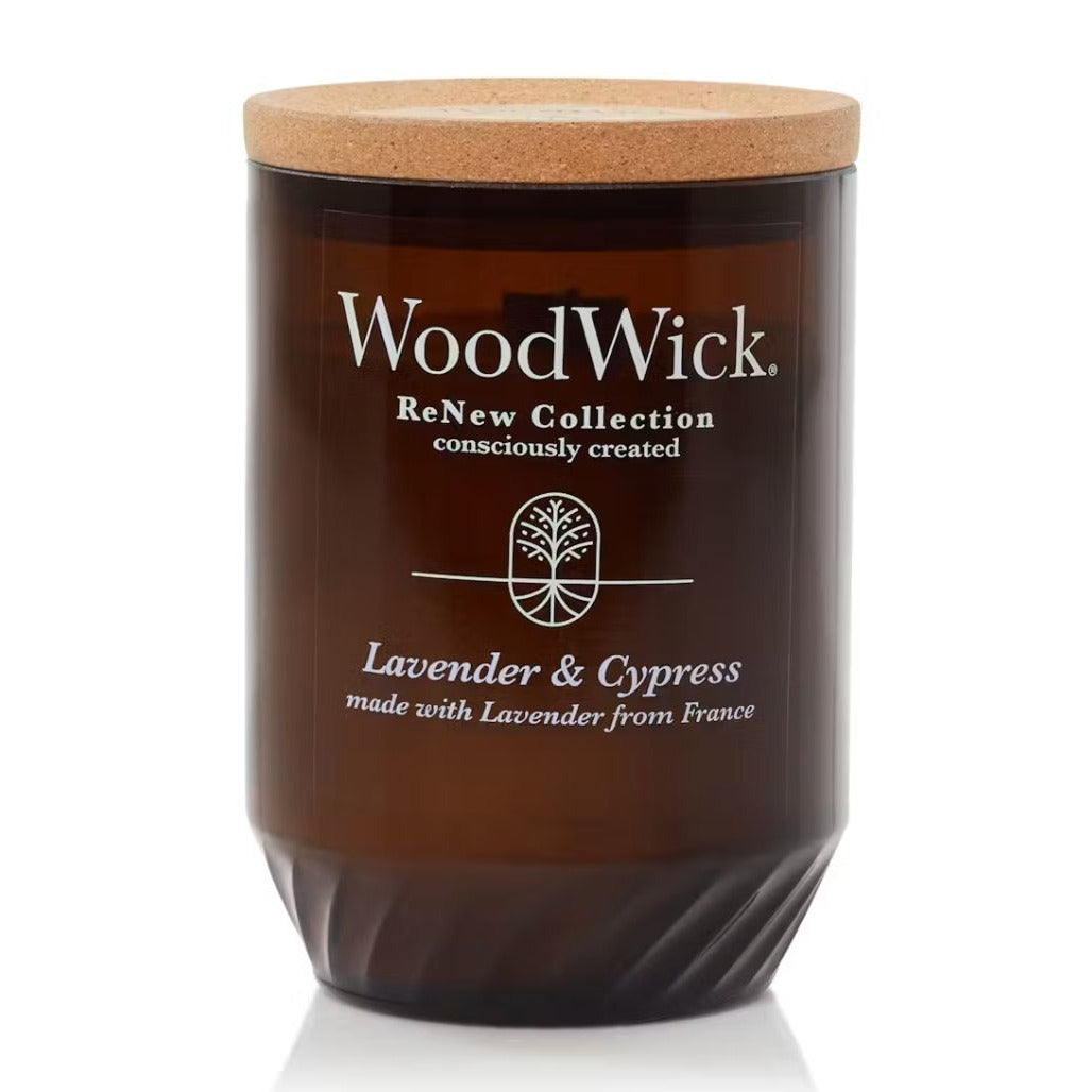 WoodWick Lavender & Cypress ReNew Collection Candle 13oz With Cork Lid