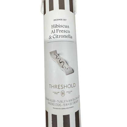 Hibiscus Al Fresco & Citronella Incense Set With Ceramic Holder By Threshold