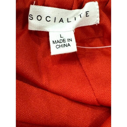 Red Floral Sleeveless Midi Dress By Socialite Size L Lightweight Summer Style