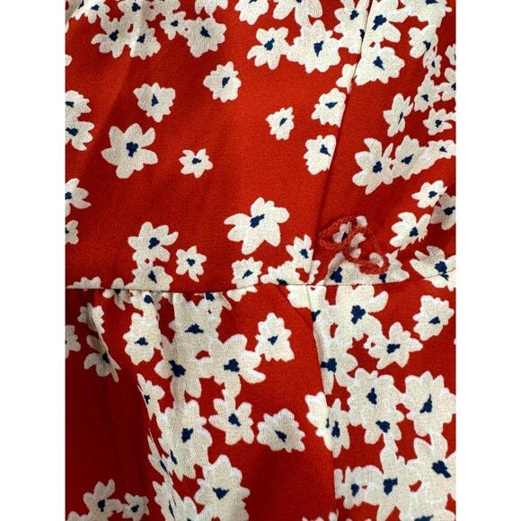 Red Floral Sleeveless Midi Dress By Socialite Size L Lightweight Summer Style