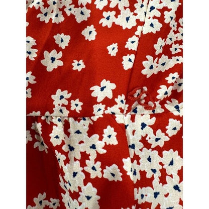 Red Floral Sleeveless Midi Dress By Socialite Size L Lightweight Summer Style