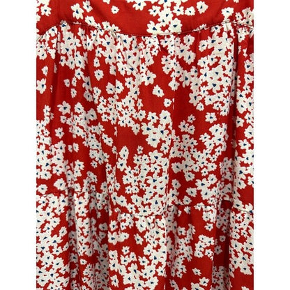 Red Floral Sleeveless Midi Dress By Socialite Size L Lightweight Summer Style