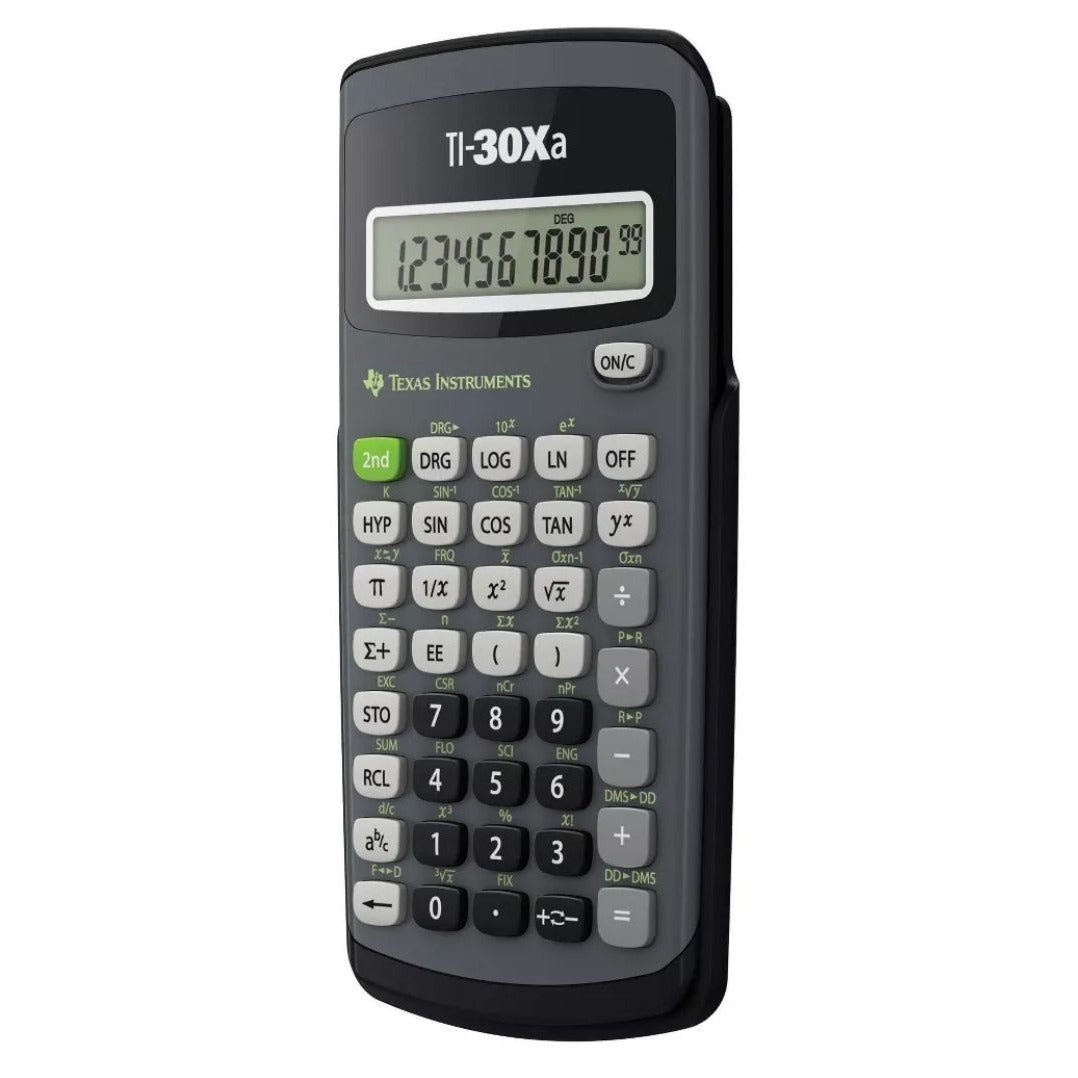 Set of 2 Texas Instruments TI-30Xa Battery-Powered Scientific Calculator With Protective Cover Permitted For SAT/AP/ACT Exams