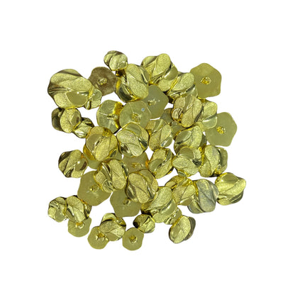 Gold Flower-Shaped Metal Buttons Set Of 40 For Sewing Or Craft Projects