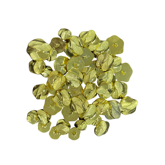 Gold Flower-Shaped Metal Buttons Set Of 40 For Sewing Or Craft Projects