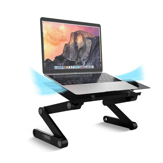 WorkEZ Best XL Adjustable Laptop Stand & Lap Desk For Bed Couch Desk - Black
